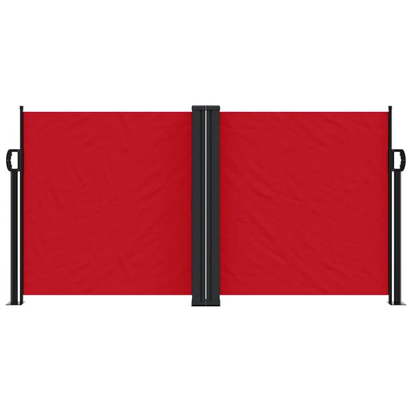 vidaXL Retractable Side Awning Red Polyester with PU coating, Steel