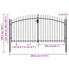 vidaXL Fence Gate Double Door with Spike Top Steel 117.9x78.5" Black