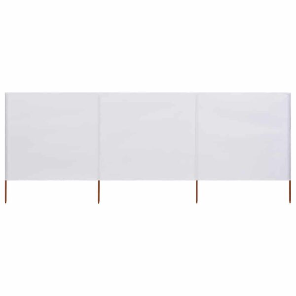 vidaXL Wind Screen White Non-woven fabric and wood Large Foldable