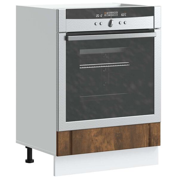 vidaXL Oven Cabinet Smoked Oak Engineered Wood Compact Adjustable Feet
