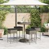 vidaXL Garden Bar Set Grey PE rattan, Steel, Polyester Medium