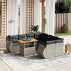 vidaXL Garden Sofa Set Grey PE Rattan Large Adjustable Armrests