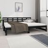 vidaXL Pull-out Day Bed Black Solid pine wood 2x