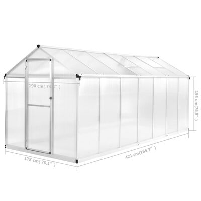 vidaXL Greenhouse Aluminum 165.7"x74.8"x76.8" 550.9ft³