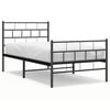 vidaXL Metal Bed Frame Black Powder-Coated Steel Twin Metal Bed Frame