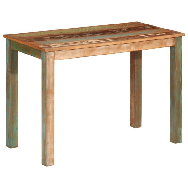 vidaXL Dining Table Multicolour Solid reclaimed wood 43.3x21.7x29.9 in
