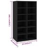vidaXL Shoe Rack Black Engineered Wood Medium Shoe Rack Rectangular