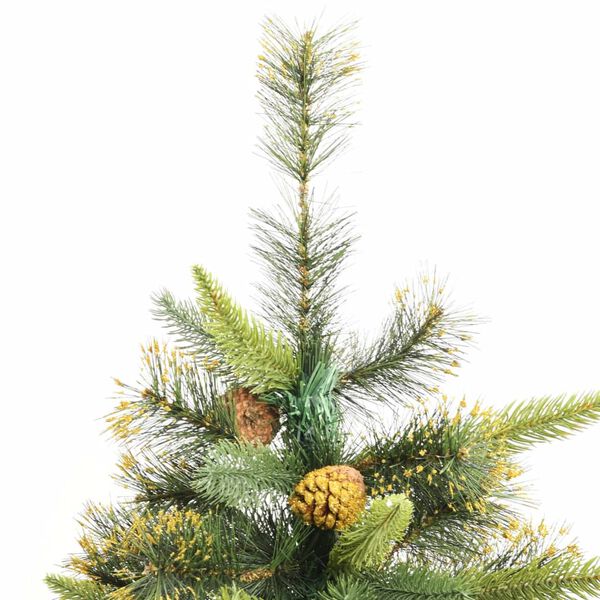 vidaXL Artificial Hinged Christmas Tree Green PVC Medium Collapsible