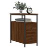 vidaXL Bedside Cabinet Set of 2 Brown Oak Engineered Wood, Iron Compact