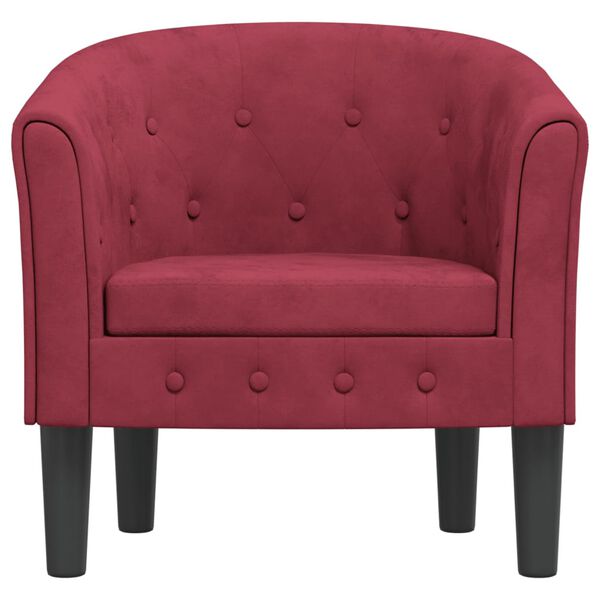 vidaXL Tub Chair Wine Red Velvet