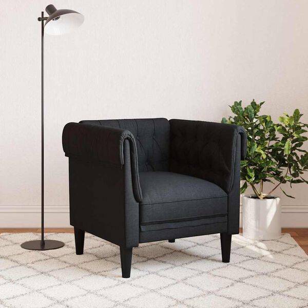 vidaXL Chesterfield Sofa Chair Black