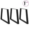 vidaXL Dining Table Leg Set of 3 Black Powder-coated steel