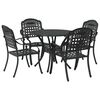 vidaXL Garden Dining Set 5 pcs Black 35.4" x 35.4" x 29.5