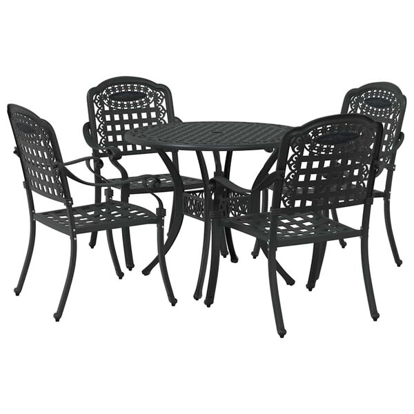 vidaXL Garden Dining Set 5 pcs Black 35.4" x 35.4" x 29.5