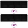 vidaXL Bookshelf 3 pcs Black Oak 14.17 x 11.81 x 56.30 in