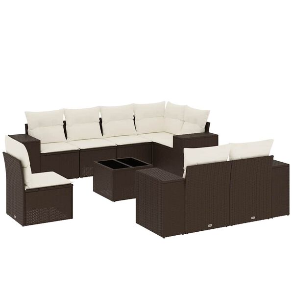 vidaXL Garden Sofa Set Brown
