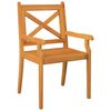 vidaXL Dining Chair Set of 8 Natural Wood Solid acacia wood Standard