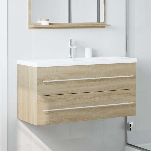vidaXL Sink Cabinet Sonoma Oak Engineered Wood Medium