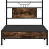 vidaXL Bed Frame Smoked Oak Engineered wood and steel Small Single