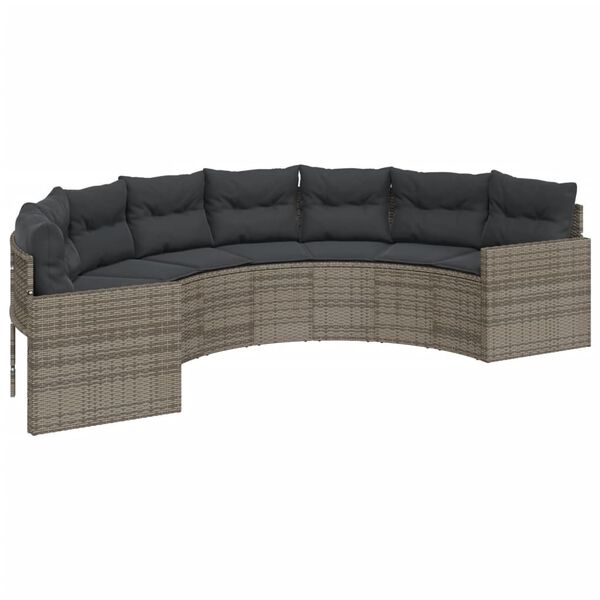 vidaXL Garden Sofa Half-Round Gray