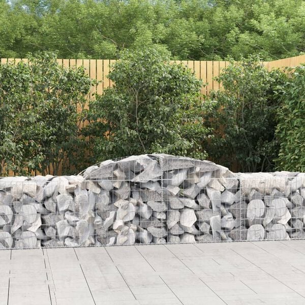 vidaXL Gabion Basket Set of 3 Silver Galvanized iron Extra Large
