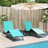 vidaXL Patio Sun Lounger Black, Blue
