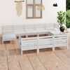 vidaXL 10 Piece Patio Lounge Set White Solid Pinewood