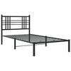 vidaXL Bed Frame Black Powder-Coated Steel Twin Bed Frame Rectangular