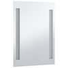 vidaXL Bathroom Mirror Silver Glass, Aluminum 23.6 x 39.4 in Lights