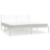 vidaXL Bed Frame White Powder-Coated Steel 76x80 in Bed Frame