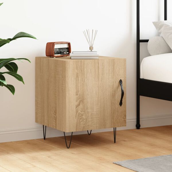 vidaXL Bedside Cabinet Sonoma oak Engineered wood Medium Bedside Cabinet