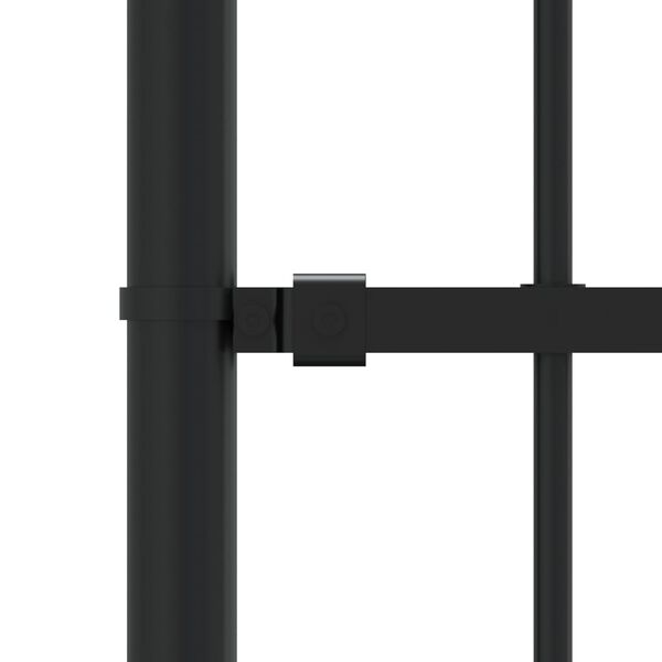 vidaXL Garden Fence with Spear Top Black 94.5x29.5" Powder-coated Steel
