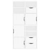 vidaXL Side Cabinet White Solid Pine Wood, Engineered Wood Medium