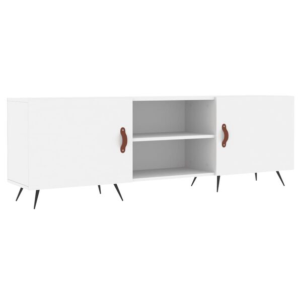 vidaXL TV Cabinet White 150 cm x 30 cm x 50 cm Engineered wood, Iron