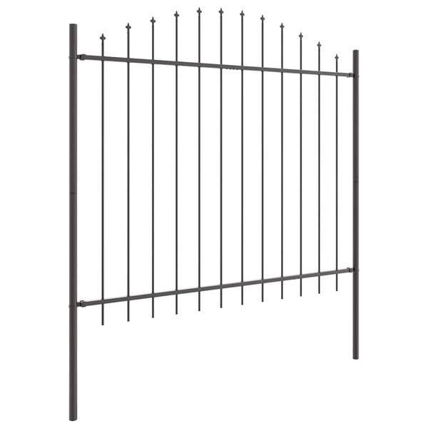 vidaXL Garden Fence Grey 66.93 x 74.80 in Powder-Coated Steel