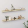 vidaXL Wall Shelf Set of 2 Sonoma oak MDF Large Floating Shelf