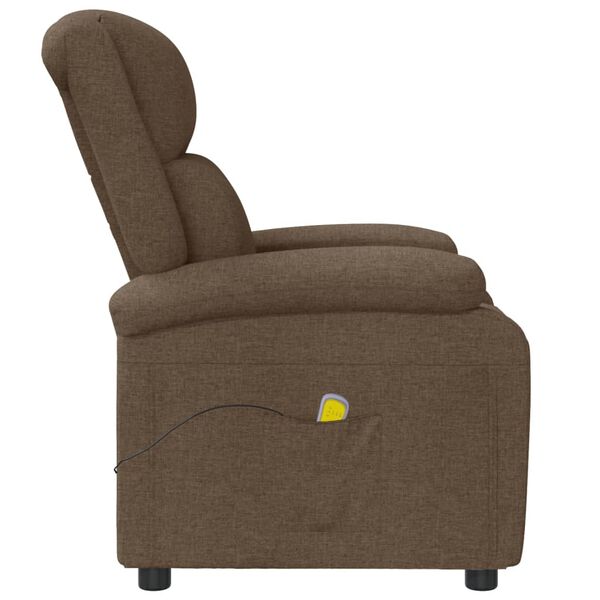 vidaXL Massage Recliner Brown Fabric