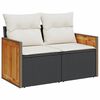 vidaXL Garden Sofa Set Black, Cream White
