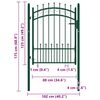 vidaXL Fence Gate with Spikes Steel 39.4x49.2" Green