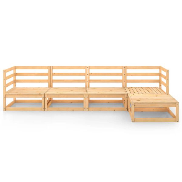 vidaXL Garden Lounge Set Natural Wood Solid Pine wood Medium Modular