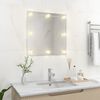 vidaXL Wall Mirror With Led Light Silver Glass, Plastic Medium