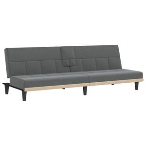 vidaXL Sofa Bed Dark Grey Polyester, Plywood, Foam, Plastic Medium