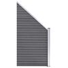 vidaXL WPC Fence Set 5 Square + 1 Slanted 379.9"x73.2" Gray