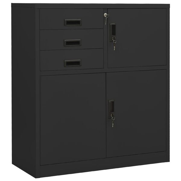 vidaXL Office Cabinet Anthracite Steel Medium Cabinet Rectangular