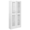 vidaXL Vitrine Cabinet High gloss white Engineered wood, glass Large