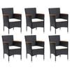 vidaXL Dining Set Black Solid Acacia Wood Large Ergonomic Dining Set