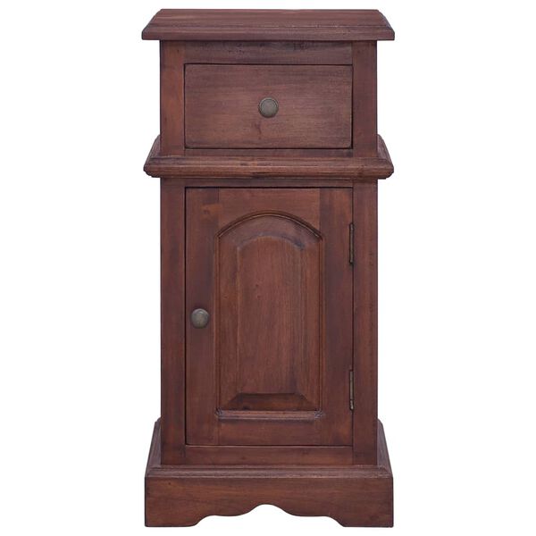 vidaXL Bedside Cabinet Classic Brown Solid Mahogany Wood Medium Storage