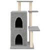 vidaXL Cat Tree Light Grey Engineered Wood, Plush, Sisal Cat Tree