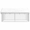 vidaXL Dog Kennel Silver Galvanized steel, polyethylene
