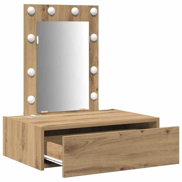 vidaXL Dressing Table Brown 23.62 x 15.75 x 27.56 in Engineered Wood